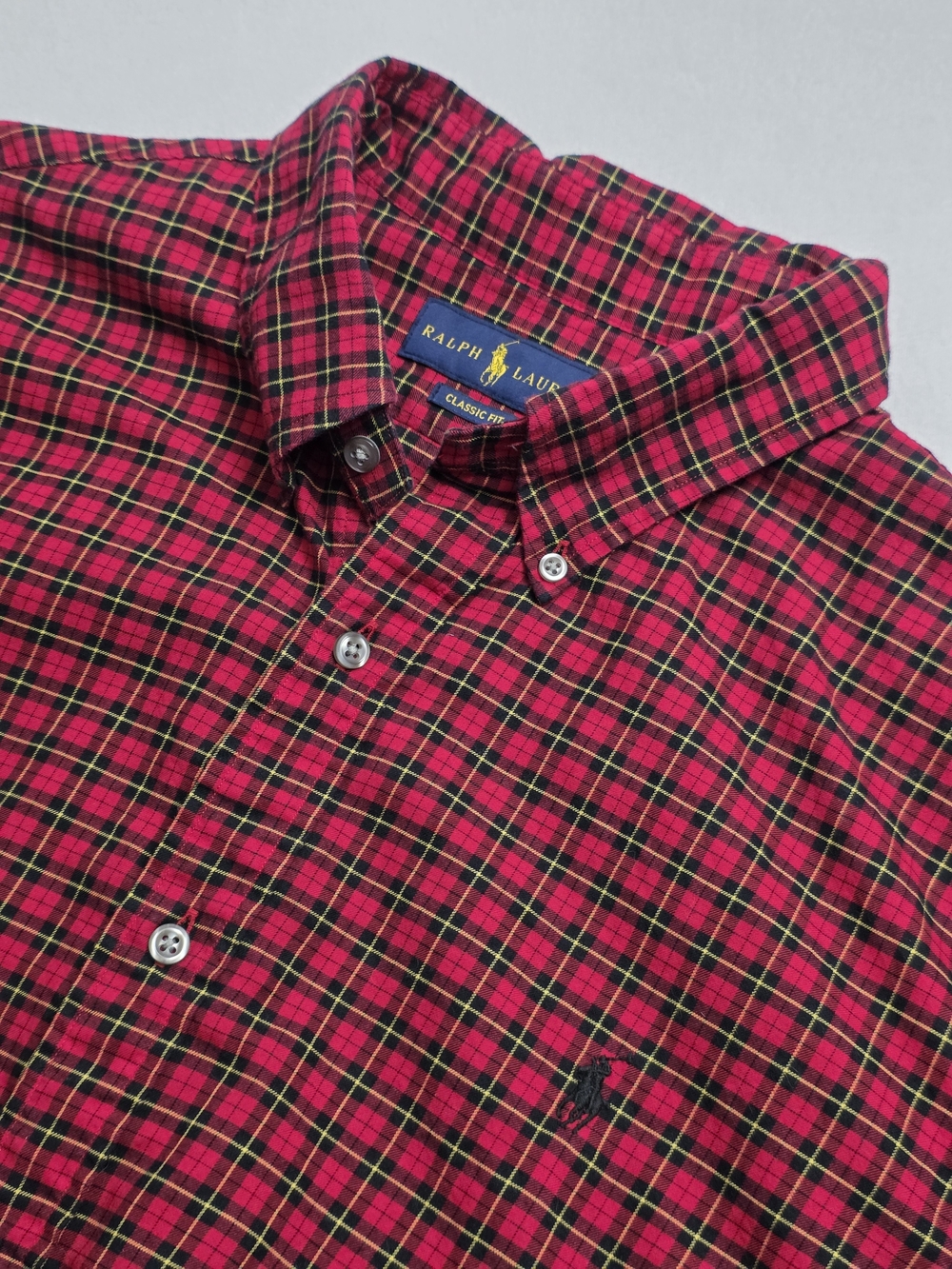 Ralph Lauren Men's Red Plaid Button-Down Shirt